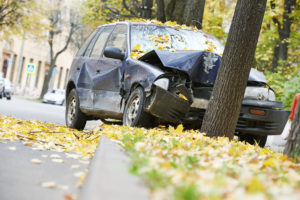 car accident in autumn